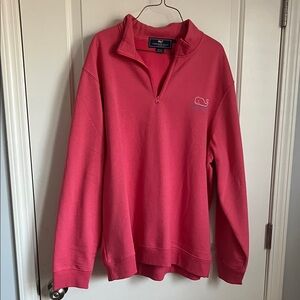 Vineyard Vines Men's Coral Zip-Up Sweater